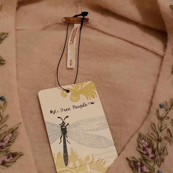 Free People Embroidered Cropped Cardigan Sweater - Picture 3 of 3